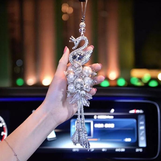 Champ- Gantungan Hiasan Spion Mobil Angsa Pearl Car