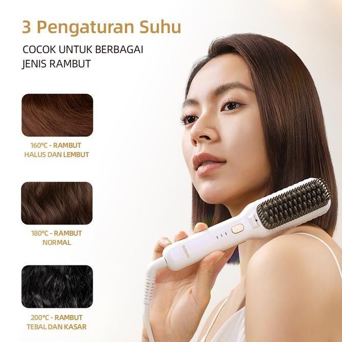 SOSEKI Sisir Catokan Pelurus Rambut 3 Tingkat Suhu / 170g Catokan Mini Ringan / Tegangan Global 100-