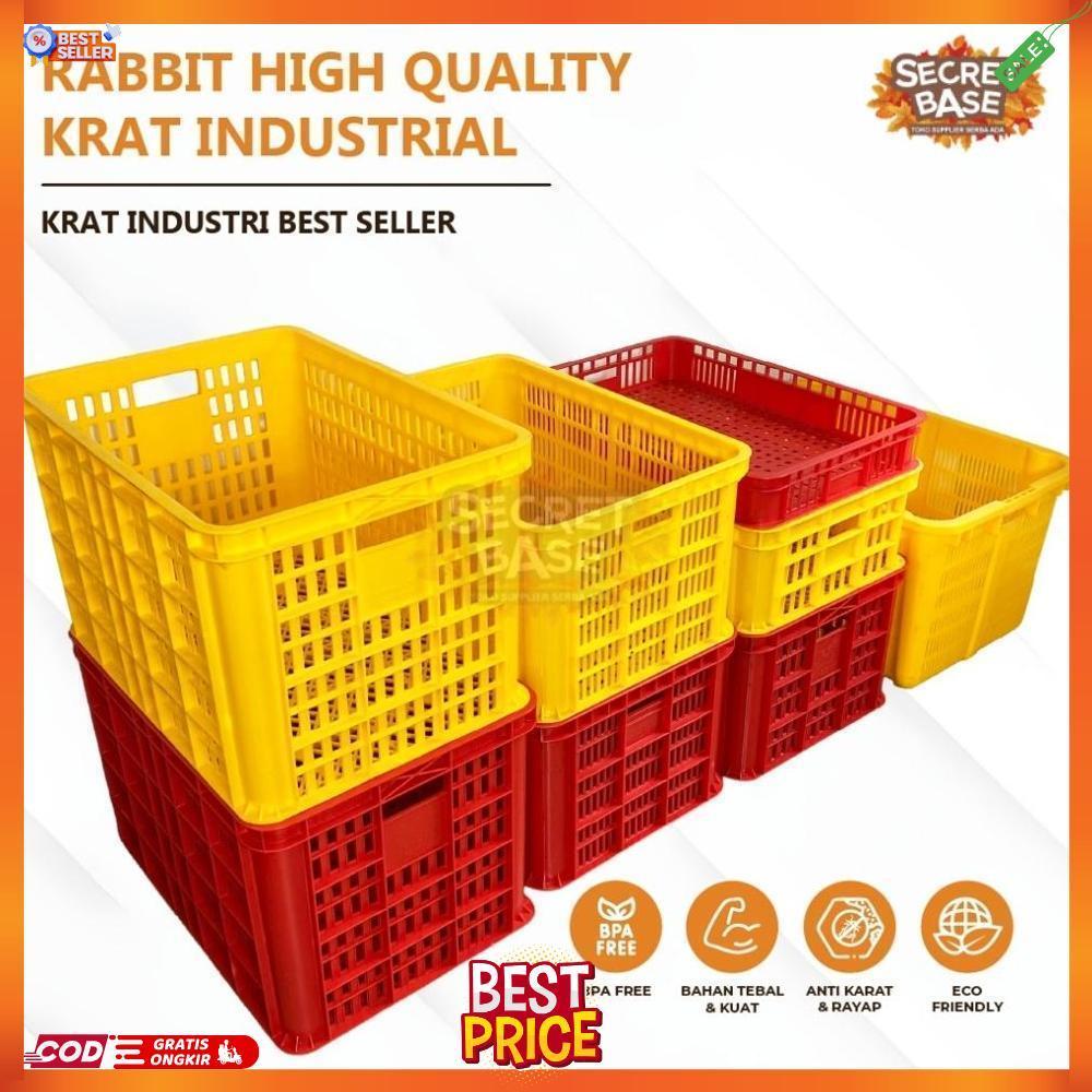 RABBIT HIGH QUALITY KRAT INDUSTRIAL - Keranjang Serbaguna / Krat Industri Tebal / Keranjang Buah