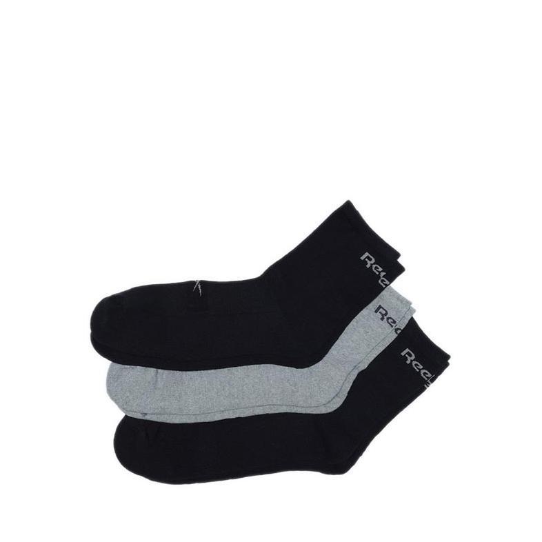 Reebok 3P Quarter Men'S Socks - Black/Black/Melange