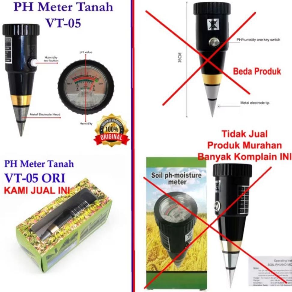 Ph Meter Tanah Vt-05 Ori Akurat, Cek Keasaman Tanah, Ph Tanah, Soil Tester Original