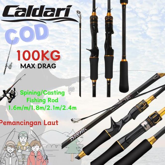 DAIWA 1.6m/1.8m/2.1m Ul Power Fishing Rod Solid Carbon Rod Spinning Rod Casting Rod Ultralight Rod S