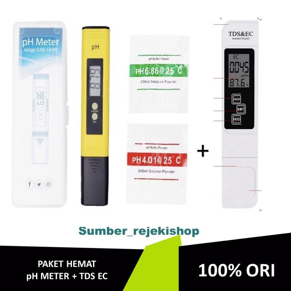 Ph Meter Dan Tds Ec (Paket) Tds Meter Dan Ph Meter Ph Tester Ph Meter Digital Tds Ec