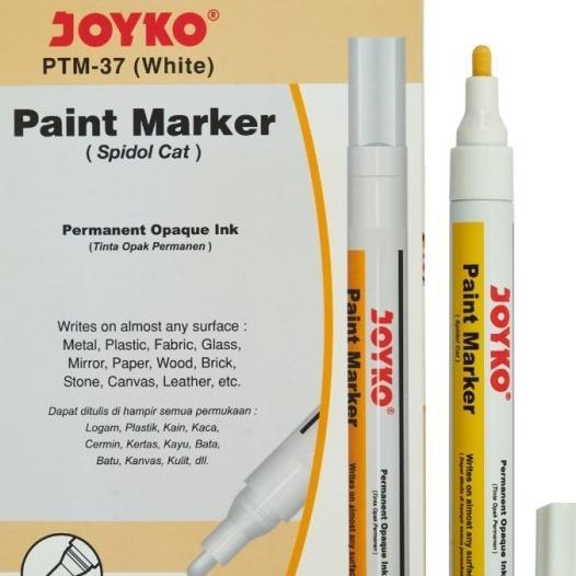 Paint Marker Joyko / Spidol Cat Putih Hitam Gold Silver - 1 Lusin Isi 12 Pcs
