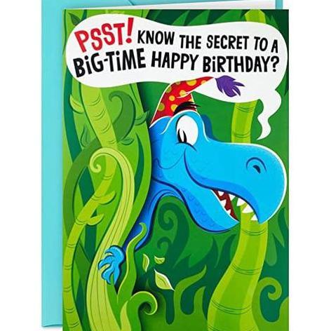 Bestseller- JUMBO GREETING CARD- HALLMARK- DINOSAURS - BIRTHDAY CARD- KIDS- POP-UP