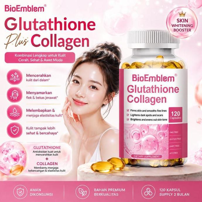 Wkwkw- Glutathione Collagen Capsules Mengandung Vitamin C Dan L-Cystine 10 Capsules Whitening Kapsul