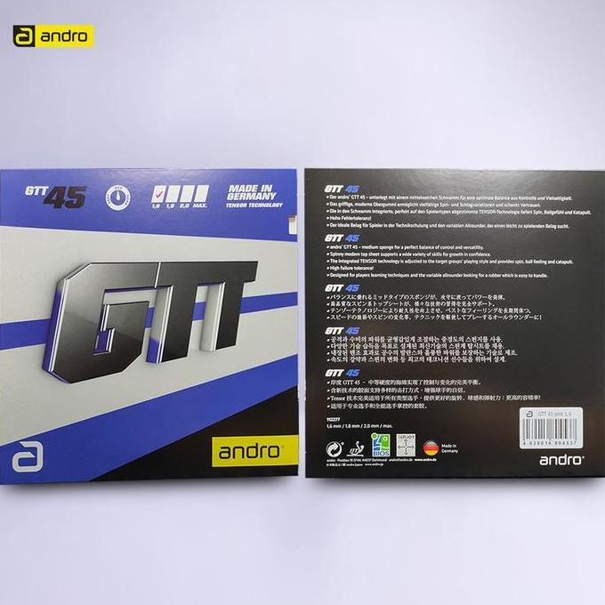 Karet Bat Tenis Meja Pingpong Andro Gtt 45 Blue Tensor Technology