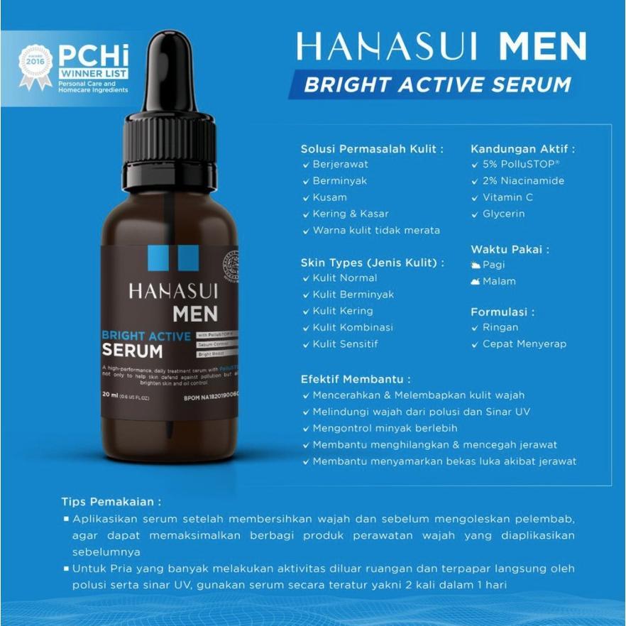 Terpopuler [Murah] Hanasui Men Bright Active Serum / Serum Men Hanasui Original Dan Bpom