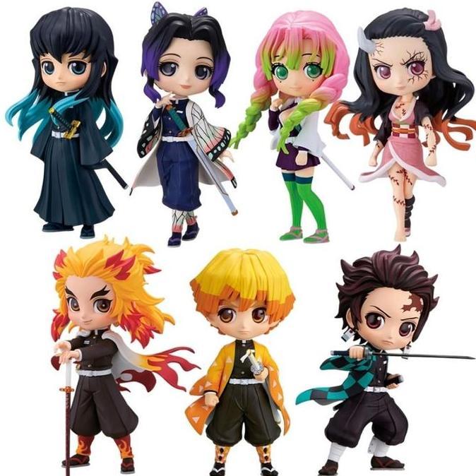 [SATUAN] Action Figure Demon Slayer Qposket Chibi - Blindbox Series Figure Kimetsu No Yaiba Ecer Tan