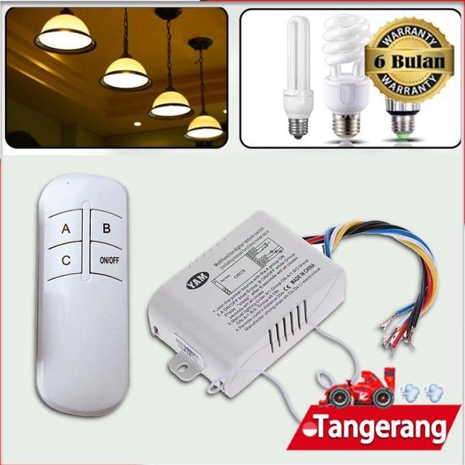 MRI Saklar Remote 3 Channel 220v / Saklar Lampu Wireless Dengan Remote Control