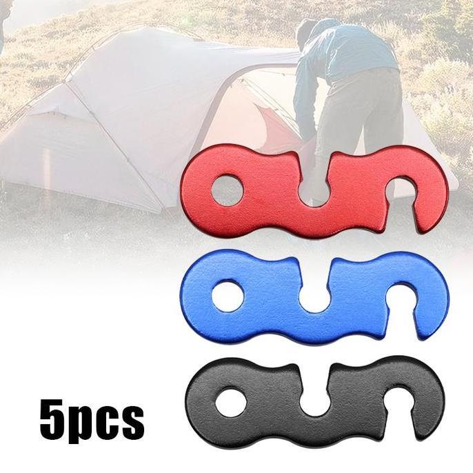 TACA 5pcs Stopper pengencang tali tenda Guyline Besi Stopper Aluminium Alloy Stopper