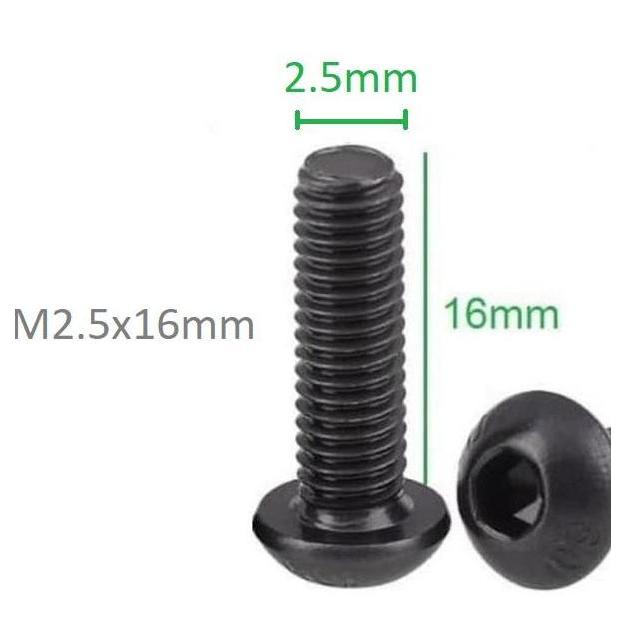 Hex Metal steel Screw Baud baut M2.5 16mm Hexa 2.5mm M2.5x16mm M2.5x16 Alqshop