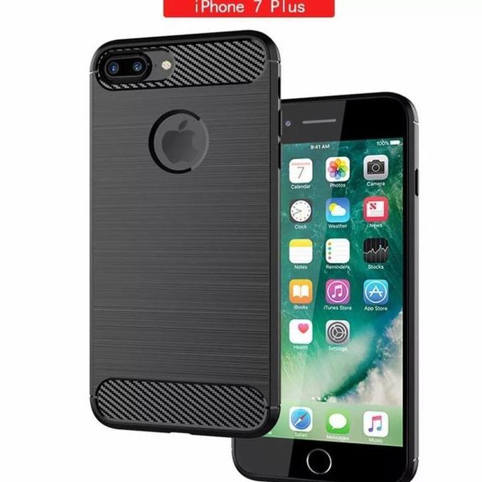 CASE IPHONE 8 PLUS CASE CARBON FIBER ANTI SHOCKPROOF Aksesoris Handphone
