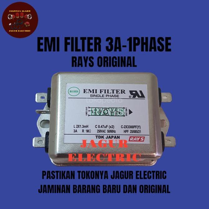 Promo EMI FILTER/NOISE FILTER 3A SINGLE PHASE RAYS ORIGINAL Diskon