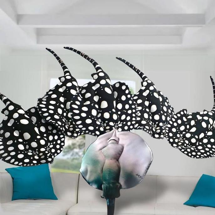 [SF] Boneka Stingray Ikan Pari Black Diamond Kreasi Lokal Bahan Scuba Lentur Kado Kocak Dekorasi Rum