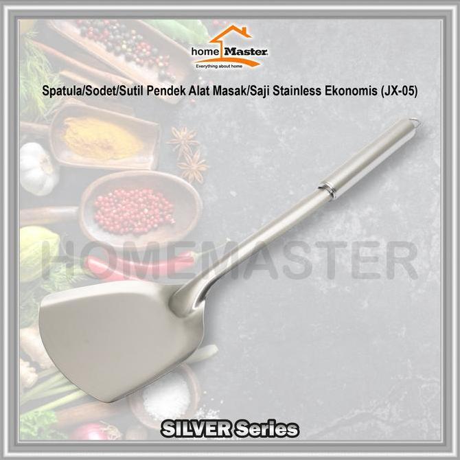 PREMIUM / Spatula/Sodet/Sutil Pendek Alat Masak/Saji Stainless Ekonomis JX05