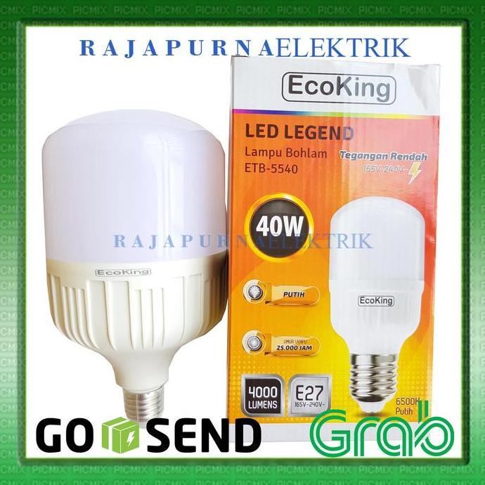 Grosir Lampu Led Bulb Jumbo Ecoking 40W / 40 Watt Super Terang (Paket 5Pcs)