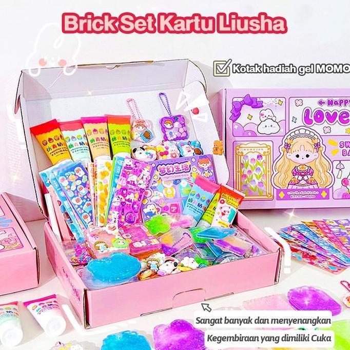Tatajoy DIY Gantungan Kunci Pasir Hisap Guka Set Guka Set DIY Keychain Guka Stiker DIY Deco Cream Gu