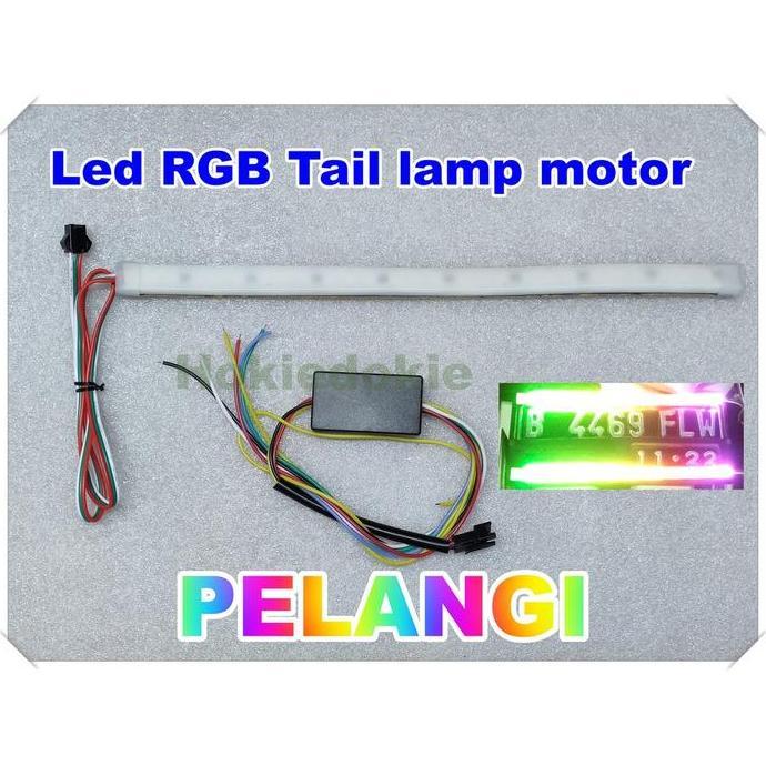 Plus- Led Tail Lamp Rgb Motor Pelangi 28Cm Ala Bus Malam