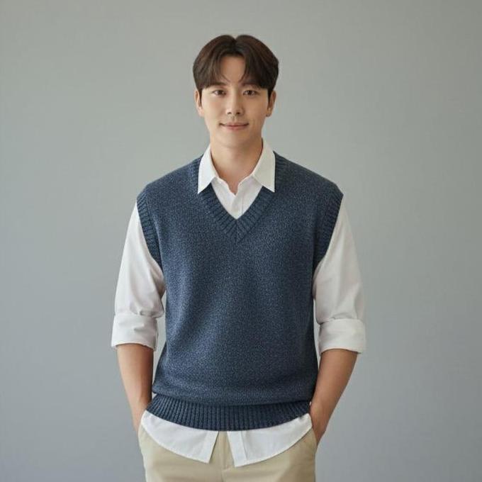 Kenapala.Gruis - Evo - Premium Korean Style Rompi Rajut Pria Dewasa Street Style / Rompi Kerja Inner