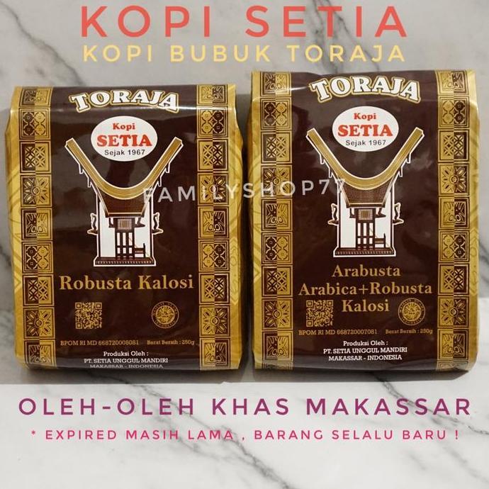 Kopi Toraja Kopi Setia 250gram -Kopi Bubuk - Kopi Robusta Kalosi Kopi Arabusta Kopi Arabica Oleh Ole