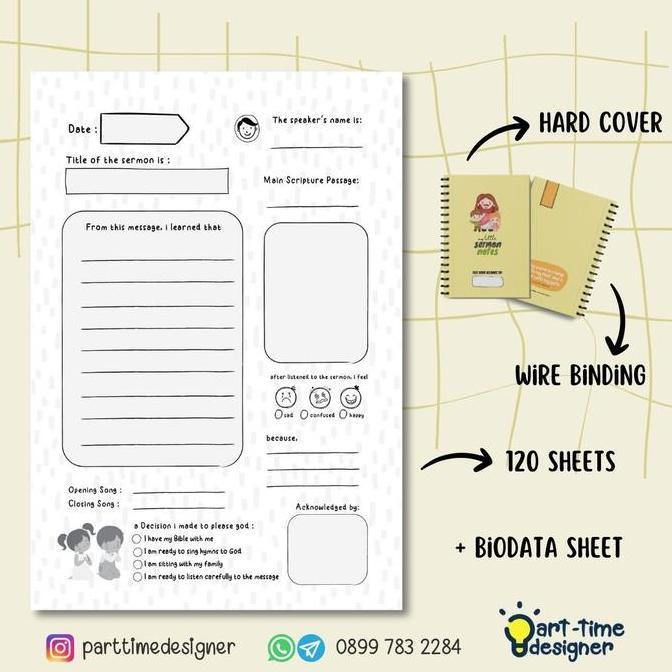 Sermon Book Bible Journal for Kids Notebook