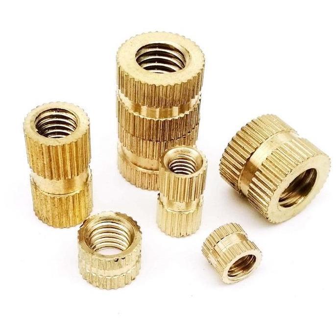 SHAANCIU 100pcs Bras Knur Tanam M3 Insert Nut Mur Tanam Female Thread Brass Insert Nut M3