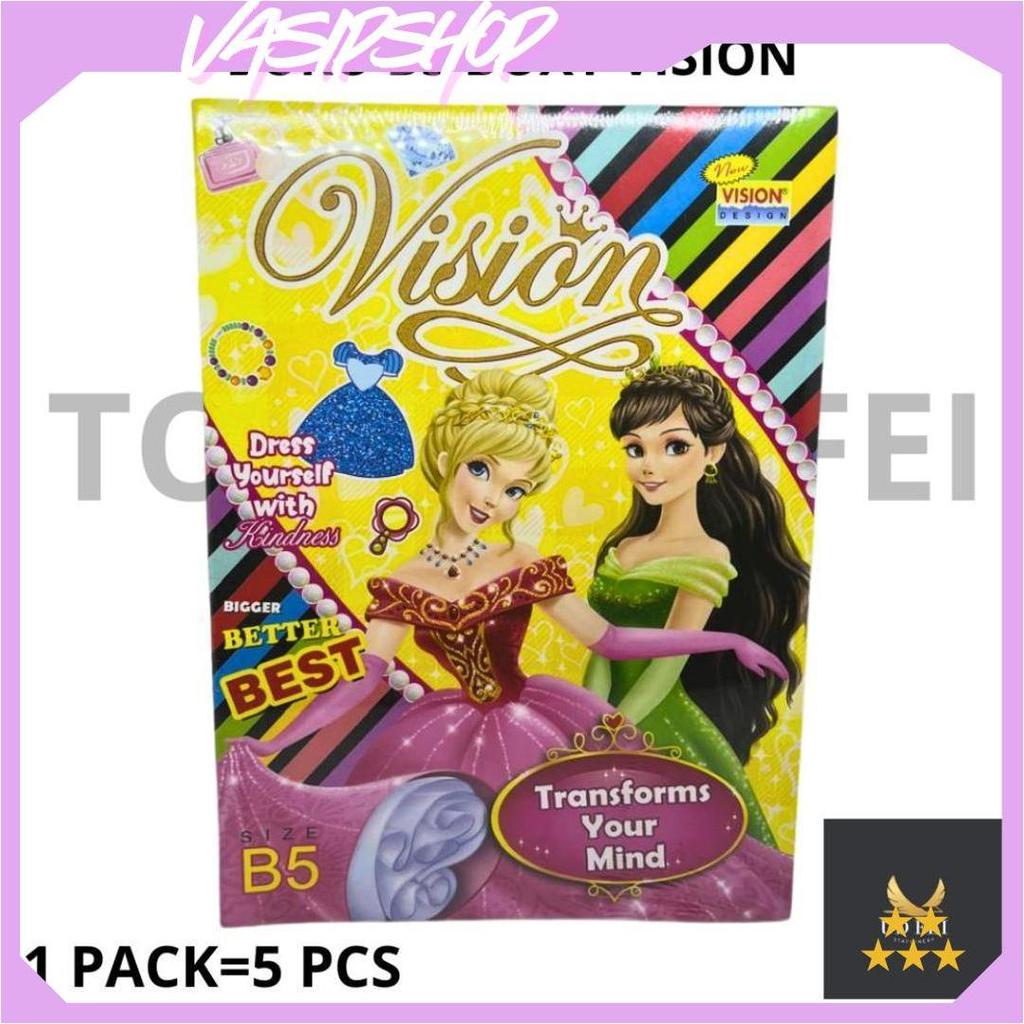 (1 PACK=6 PCS) BUKU TULIS VISION B5/ BUKU TULIS BOXY/ BUKU TULIS B5 BOXY VISION UDF