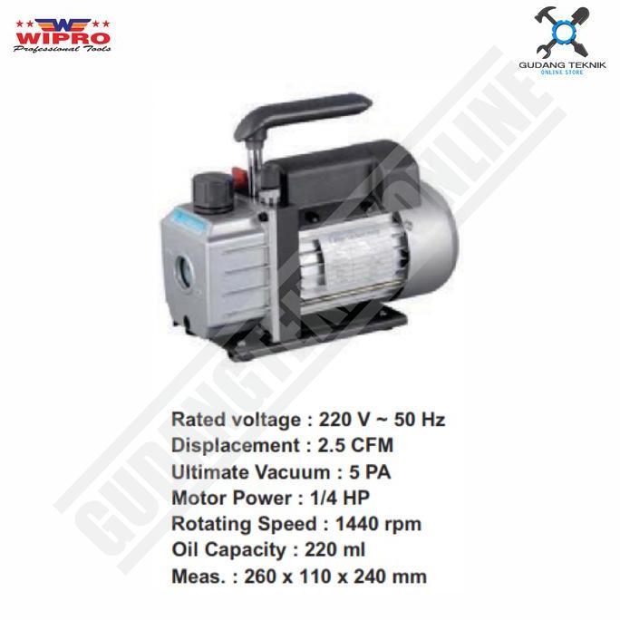 PEUNBIM Mesin Vacuum Pump WIPRO VP11 / Pompa Fakum Vacum Vakum WIPRO 1/4 HP