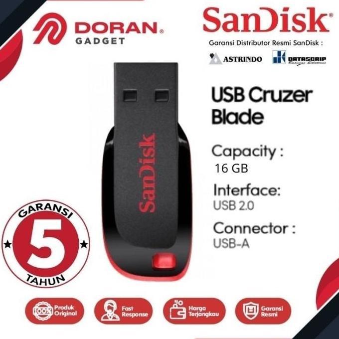ABELVANIYAH112  - SANDISK FLASHDISK CRUZER BLADE 16G | USB FD CZ50 16 G FLASH DRIVE 16GB