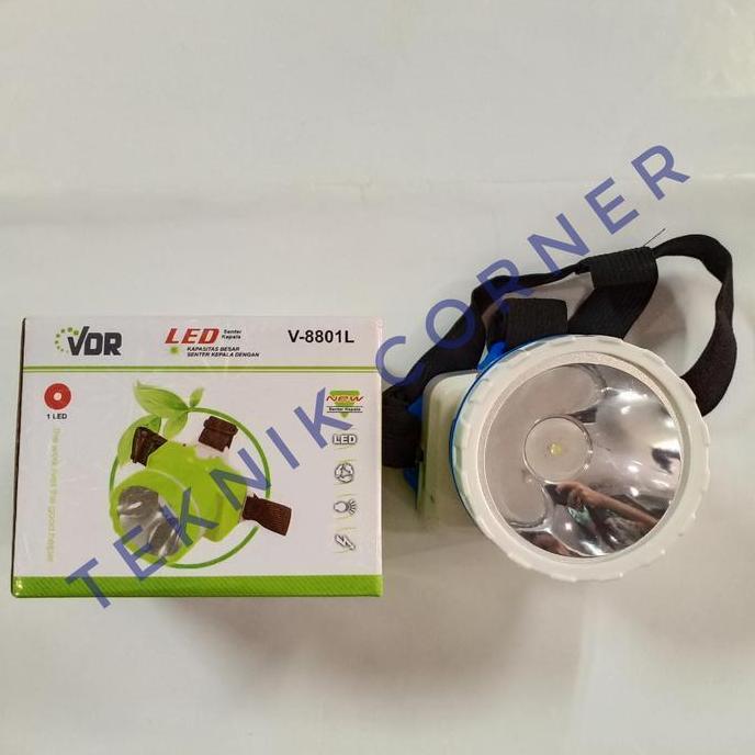 VDR senter lampu kepala LED V-8801L