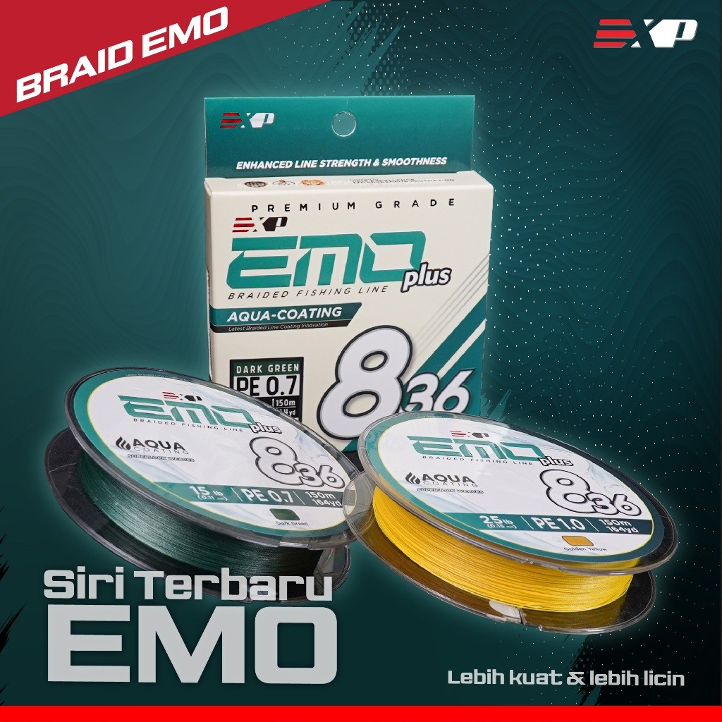 EXP EMO PLUS 836 PE 150m Fishing Line Strong PE Senar PE senar pancing gabus toman PE awet
