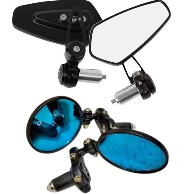 KACA SPION MOTOR BAR END BULAT OVAL UNIVERSAL KACA SPION MOTOR JALU OVAL BULAT ACCESSORIES BESI MOTO