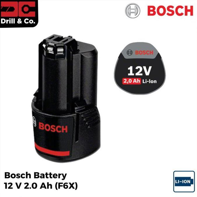 Bosch Battery GBA 12V 2.0 Ah Baterai Batre (F6X)
