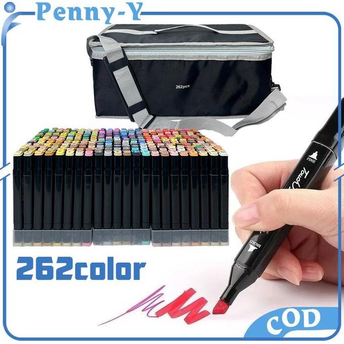 VIOVYS 262pcs Spidol Marker Warna Warni Spidol Dual Side Fine Art Marker Drawing Marker