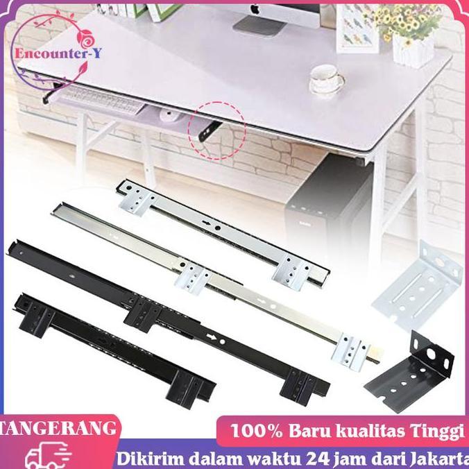 YUTUSAKA 27mm Rel Laci Keyboard Tray Set Track Meja Keyboard Rel Keyboard Tray