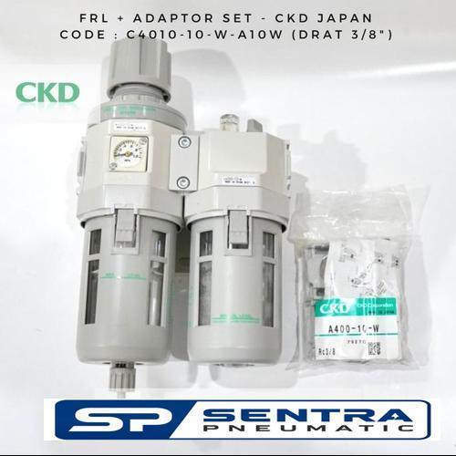 CKD Japan - C4010-10-W / C4010-10-W-A10W (3/8") FRL Unit + Adaptor Set
