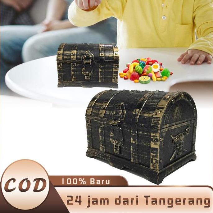 Pirate Treasure Chest Box Storage Harta Karun Box Mainan Harta Karun Box Diskon
