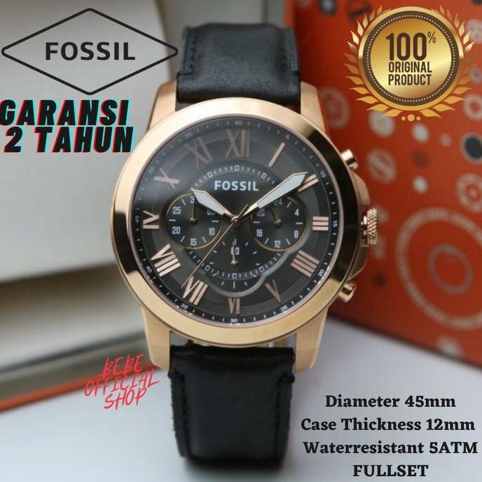 Best Seller [ORIGINAL] Jam Tangan Pria Fossil FS5085 Grant Chronograph Black Berkualitas 100% origin