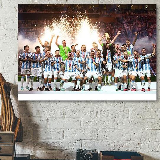 Poster Lionel Messi Argentina World Cup 2022 Winners Piala Dunia 7