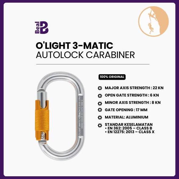 Davanka_Magia - Karabiner Panjat - Beal O'Light 3-Matic - Oval Aluminium Carabiner