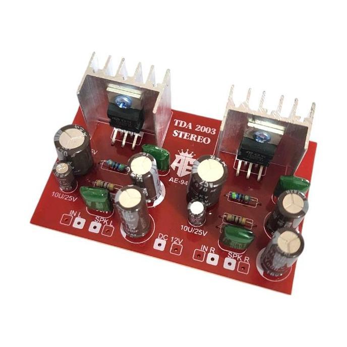 KIT POWER AMPLIFIER MINI TDA 2003 STEREO 12V DC AE-94 ASLI