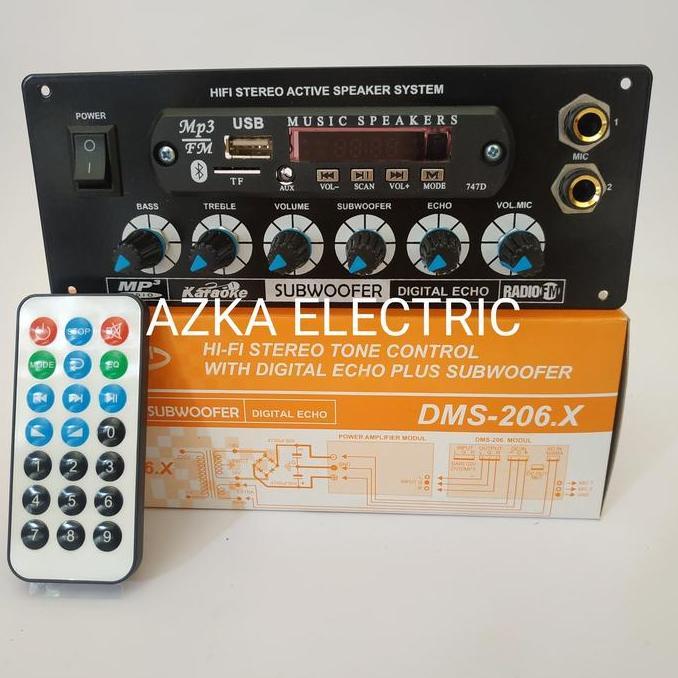 KIT TONE CONTROL MIC ECHO SUBWOOFER PLUS MP3 USB BLUETOOTH DMS 206 DISKON