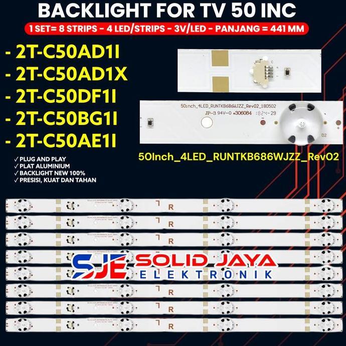 BACKLIGHT TV SHARP 50 INCH 2T-C50AD1I 2T-C50AD1X 2T-C50BG1I 2T-C50AE1I 50INCH_4LED_RUNTKB686WJZZ_REV