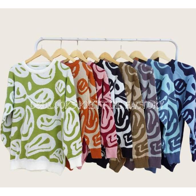 PREMIUM / CREWNECK EMOTICON / SWEATER RAJUT PREMIUM / BAJU RAJUT / ATASAN RAJUT