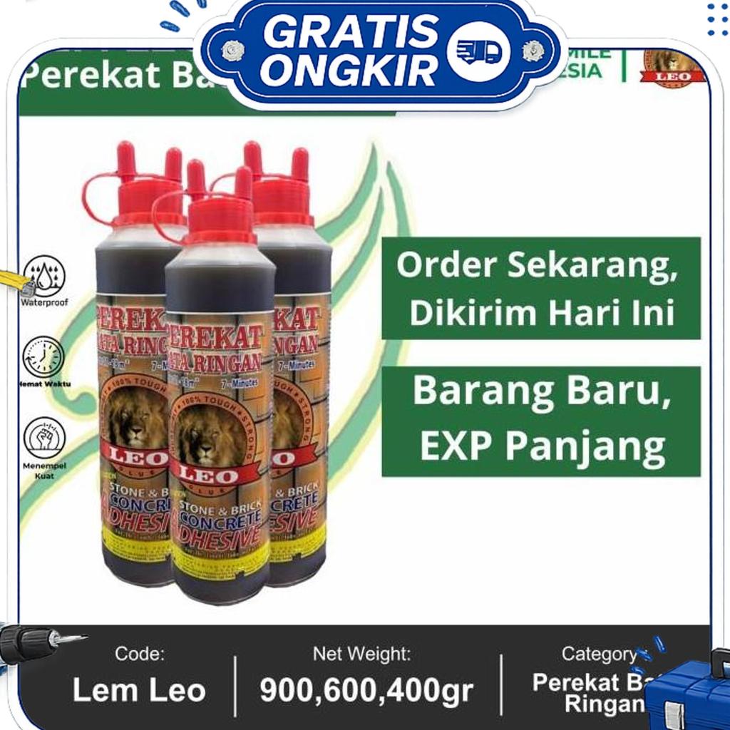 Lem Leo Bata Ringan (600 G) Adhesive Perekat Bata Ringan Putih Hebel Tempel Roster Gypsum Leo Pengga
