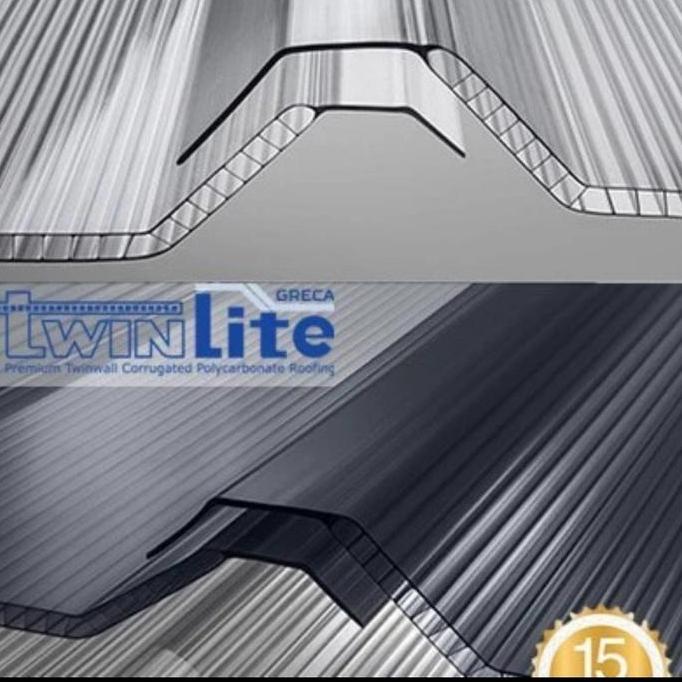 Atap Transparan Twinlite Greca Panjang 6 Meter (Penerangan Alderon)