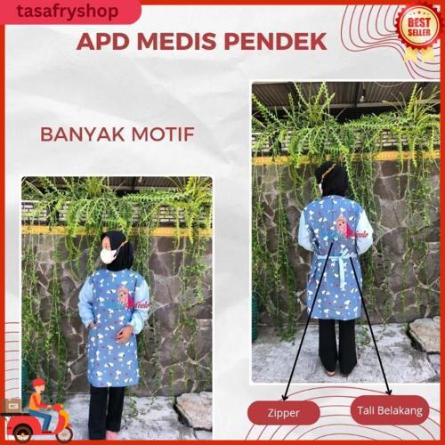 Gown Medis Apd Surgical Motif / Gown Kain Katun Dewasa  / Seragam Bedah Baju Operasi Terlaris Harga 