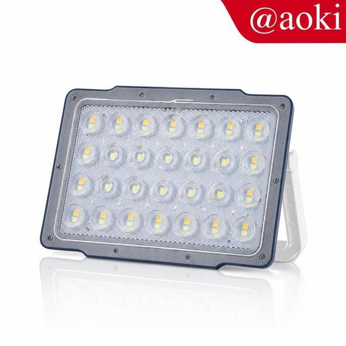 AOKI Lampu Sorot Solar Multifungsi LED Terang, Power Bank, Magnet, Tripod, Lampu Darurat