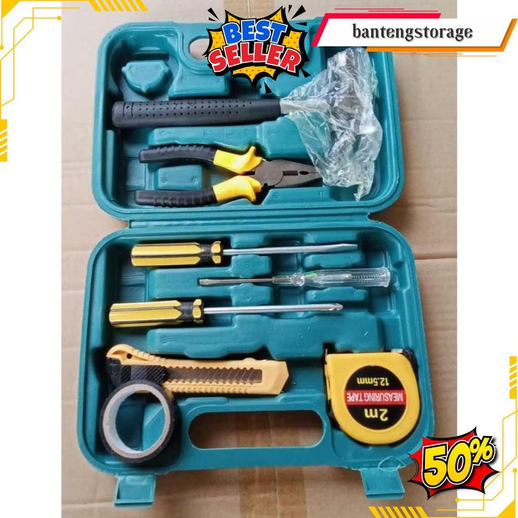 Alat Tukang Perkakas 9 In 1 Toolkit Box Set Palu Obeng Meteran Terbaik Di Kelasnya